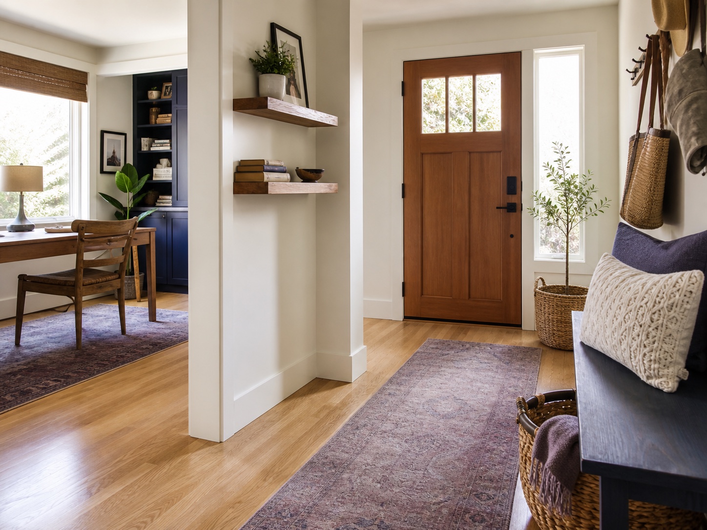 Warm entryway illustrating custom home care