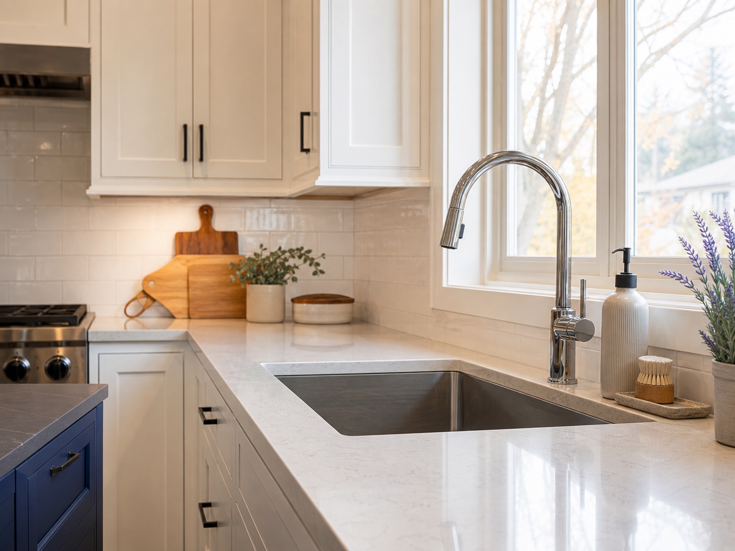 Detailed kitchen scene illustrating deep cleaning